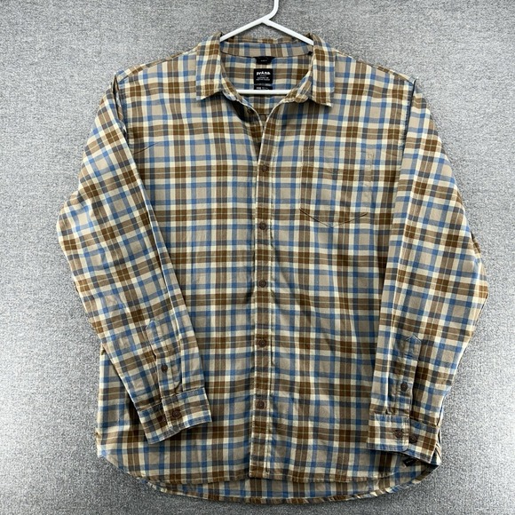 Joe Browns Other - prAna Long Sleeve Shirt Slim Fit Men XXL Organic Cotton Blend Button Up Brown